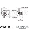Cifial 32431SY U Techno 65 Concealed Manual Mixer Dimensions